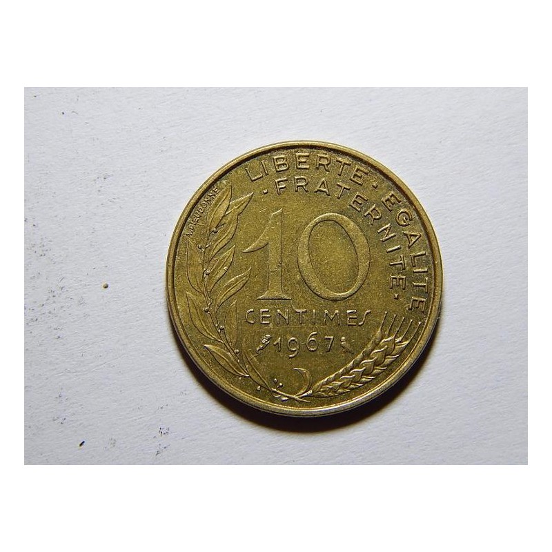 Francie 10 Centimes 1967 XF č11755 Francie 10 Centimes 1967 XF č11755