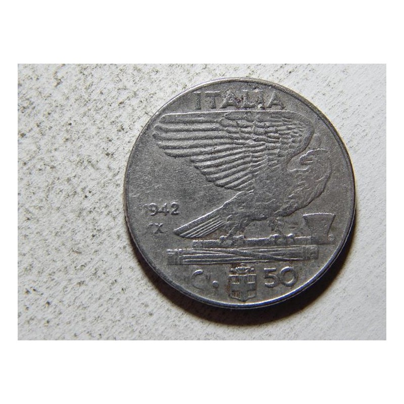 Italie 50 Centesimi 1942 Magnetická VF č37671 Italie 50 Centesimi 1942 Magnetická VF č37671