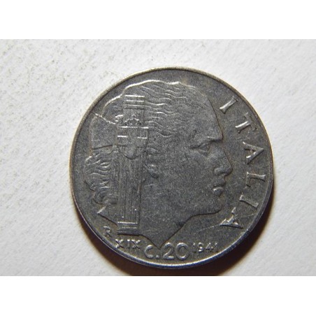 Italie 20 Centesimi 1941 magnetická 21,8 mm XF č37359