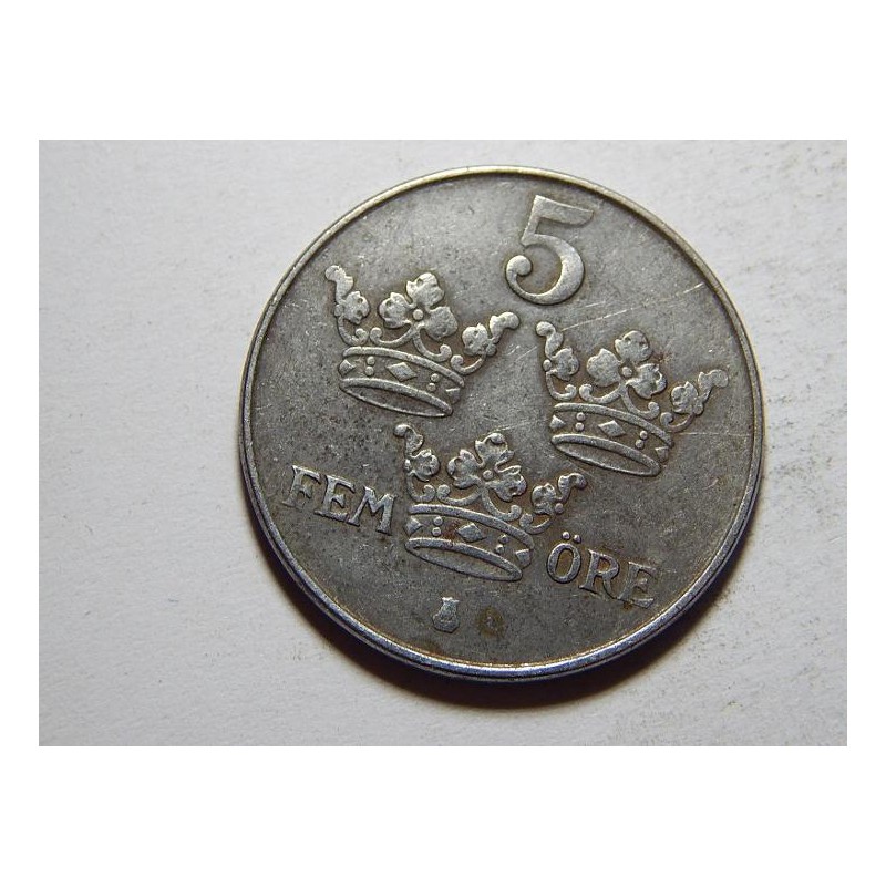 Švédsko 5 Öre 1948 TS Fe XF č27902 Švédsko 5 Öre 1948 TS Fe XF č27902