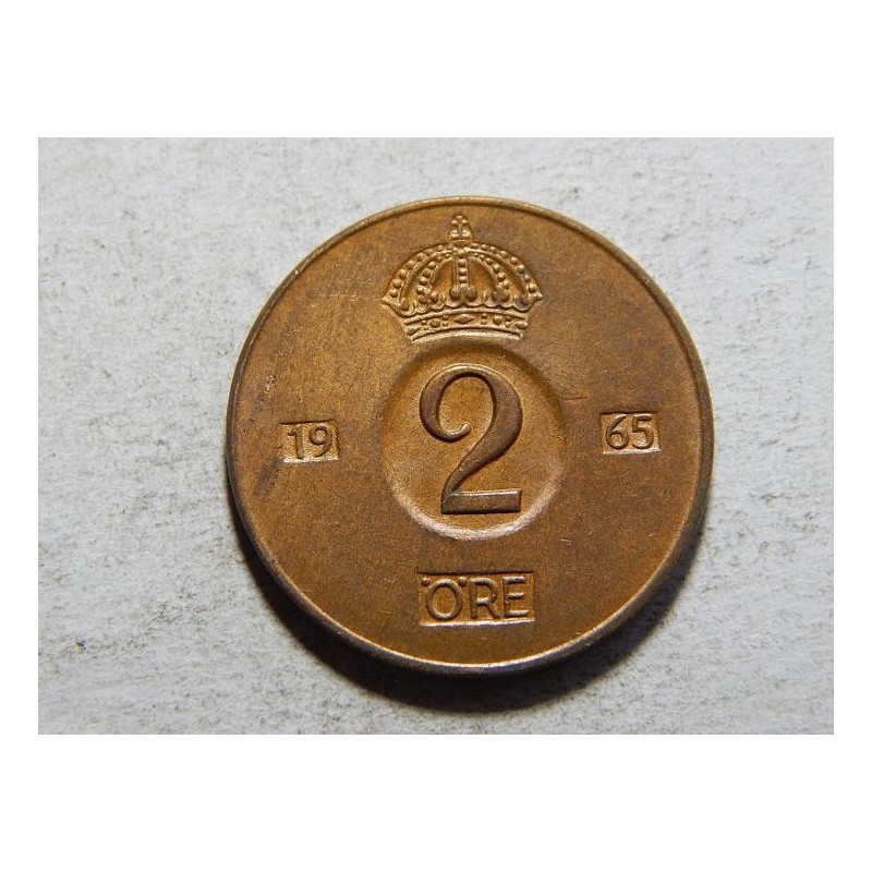 Švédsko 2 Öre 1965 U XF č34169 Švédsko 2 Öre 1965 U XF č34169