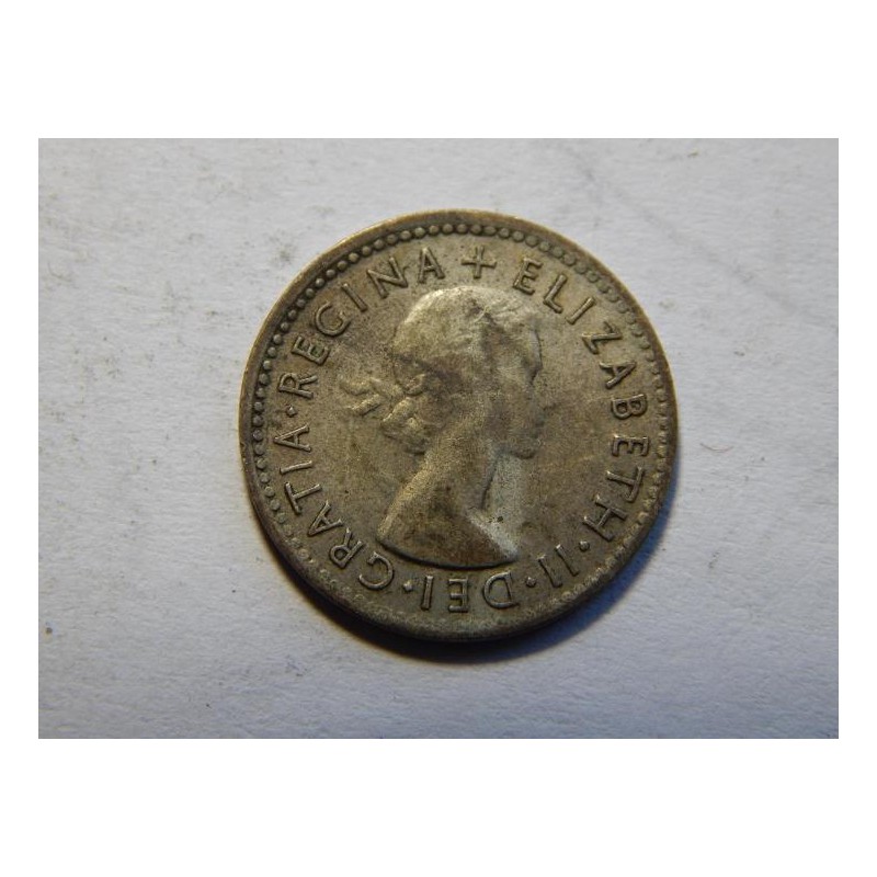 Australia 3 Pence 1953 Ag XF č30130 Australia 3 Pence 1953 Ag XF č30130