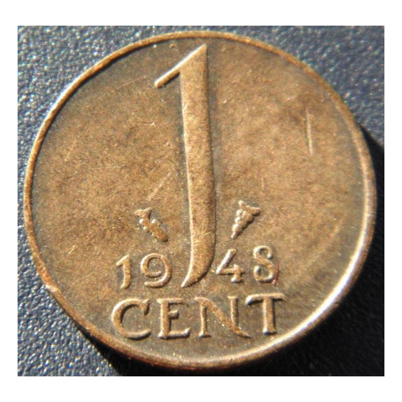 Nizozemí 1 Cent 1948 XF č26964 Nizozemí 1 Cent 1948 XF č26964
