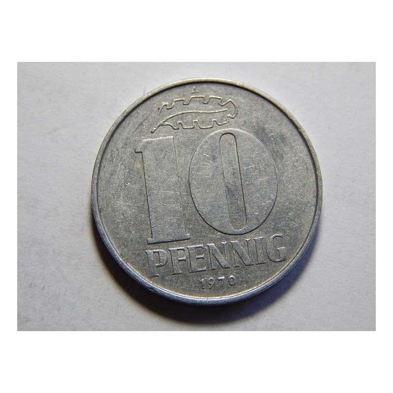 Německo DDR 10 Pfennig 1970 A XF-UNC č26248 Německo DDR 10 Pfennig 1970 A XF-UNC č26248
