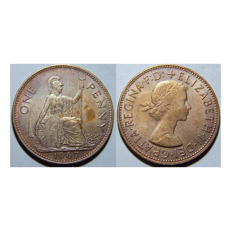 Anglie 1 Penny 1967 XF č12080 Anglie 1 Penny 1967 XF č12080