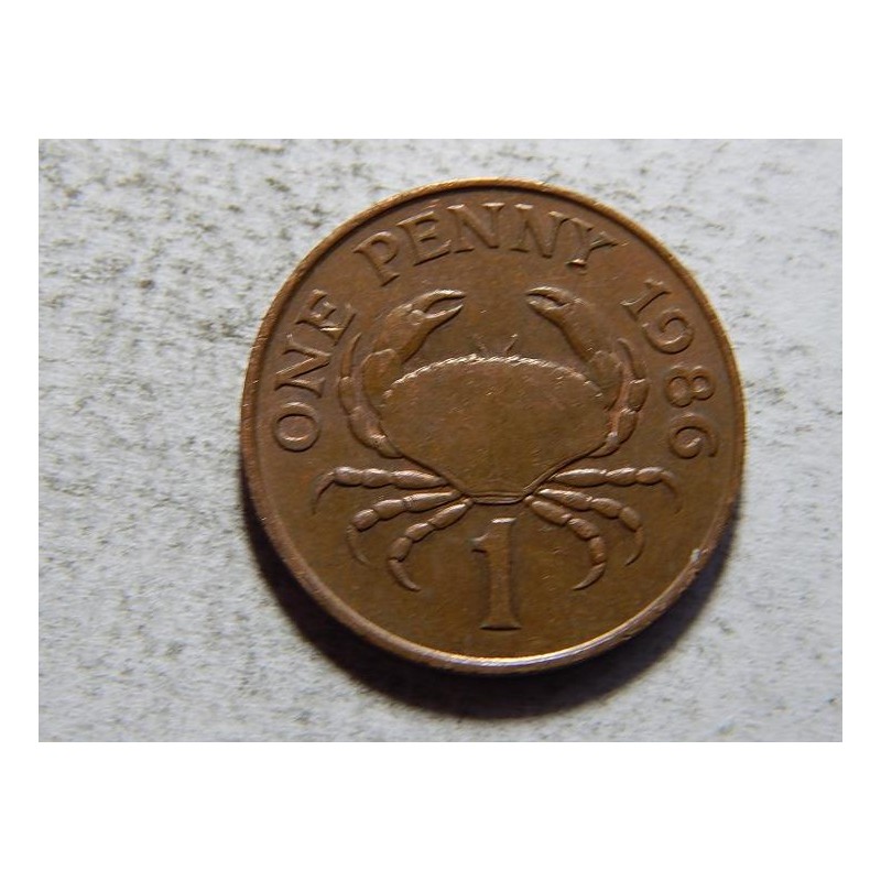 Guernsey 1 Penny 1986 krab XF č26153 Guernsey 1 Penny 1986 krab XF č26153