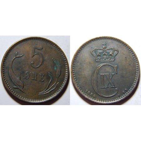 Dánsko 5 Ore 1884CS RRR XF č20058