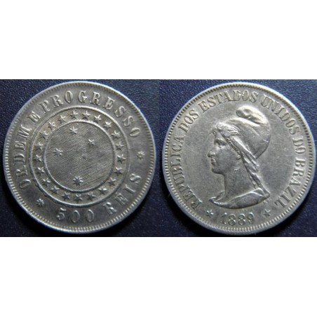 Brazílie 500 Reis 1889 XF R č33400