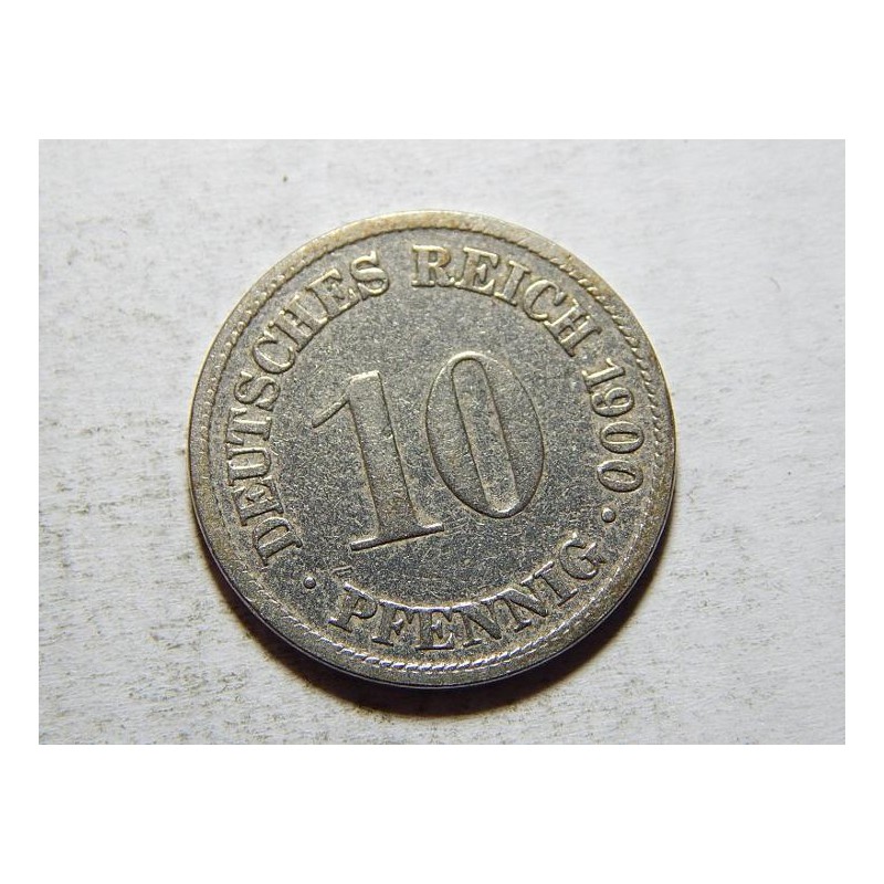 Německo Císařství 10 Pfennig 1900 D VF-XF č05447 Německo Císařství 10 Pfennig 1900 D VF-XF č05447
