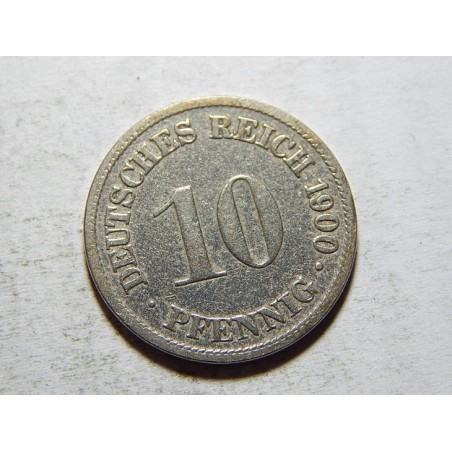 Německo Císařství 10 Pfennig 1900 D VF-XF č05447