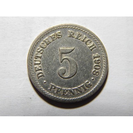 Německo Císařství 5 Pfennig 1908 F XF č05540