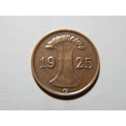 Německo Výmarsko 1 Reichspfennig 1925 G XF č05507