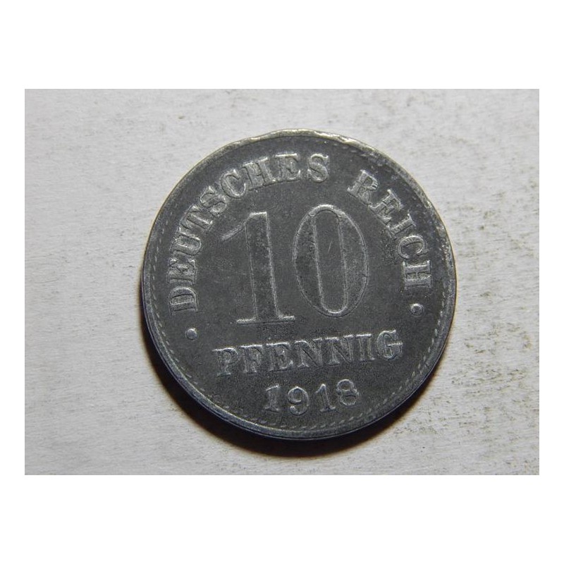 Německo Císařství 10 Pfennig 1918 Zn XF č35341 Německo Císařství 10 Pfennig 1918 Zn XF č35341