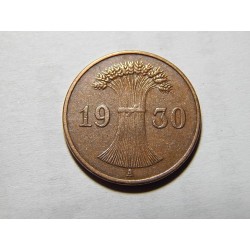Německo Výmarsko 1 Reichspfennig 1930 A XF č05579