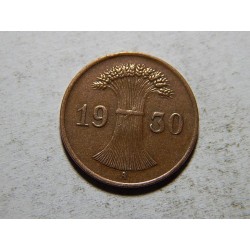 Německo Výmarsko 1 Reichspfennig 1930 A XF č05482
