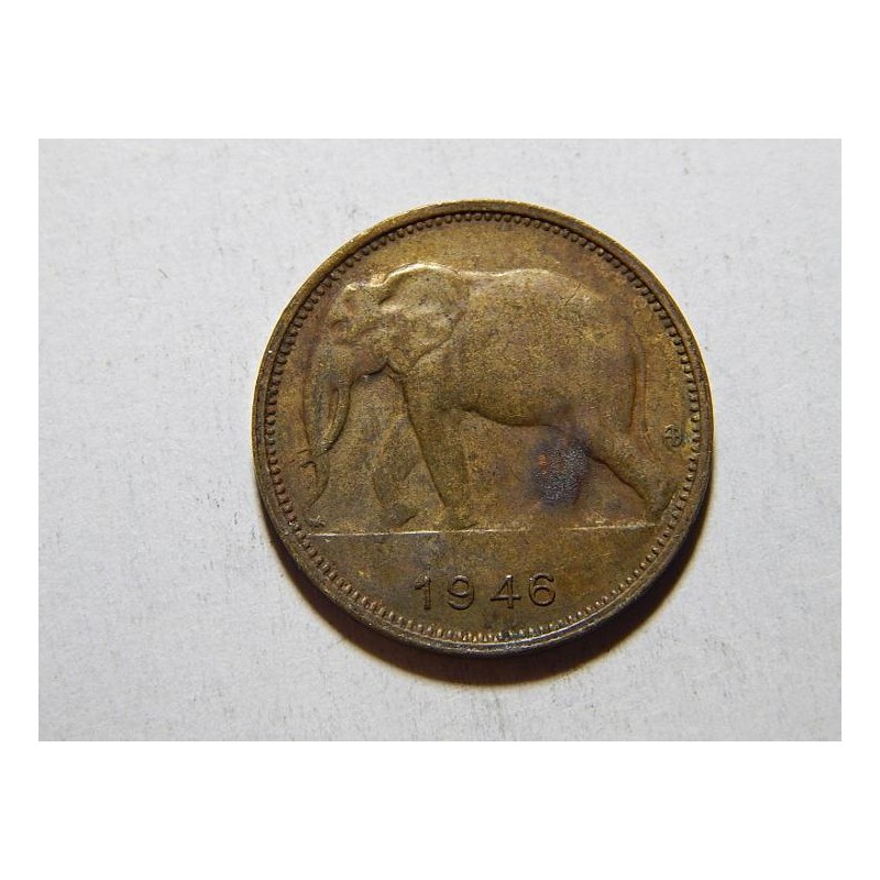 Belgické Kongo 1 Franc 1946 XF č21342 Belgické Kongo 1 Franc 1946 XF č21342