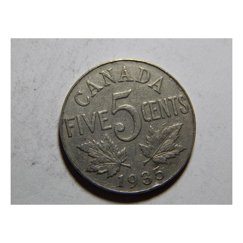 Kanada 5 Cents 1935 F-VF č30043 Kanada 5 Cents 1935 F-VF č30043