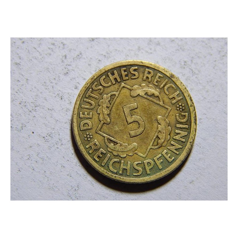 Německo Výmarsko 5 Reichspfennig 1926A XF č30254 Německo Výmarsko 5 Reichspfennig 1926A XF č30254
