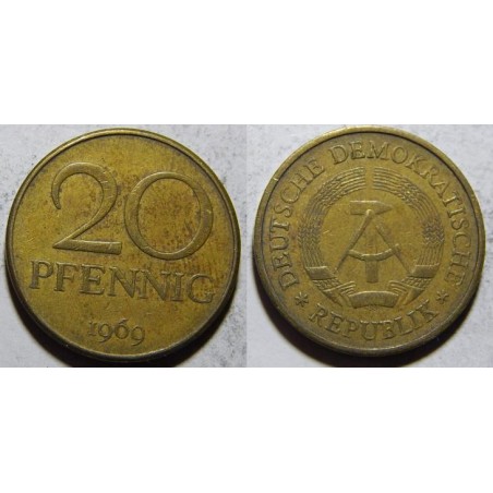 Německo DDR 20 Pfennig 1969 V-XF č10991