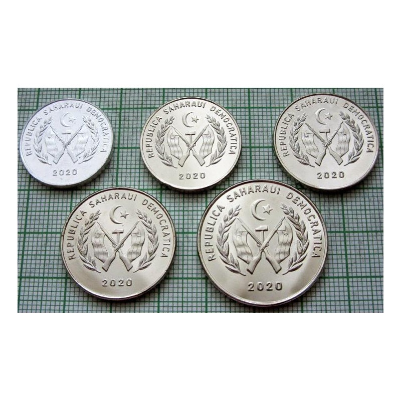 Západní Sahara sadamincí 2020 1,5,10, 20,50 Pesetas zvířata UNC čŠU002 Západní Sahara sadamincí 2020 1,5,10, 20,50 Pesetas zvířata UNC čŠU002