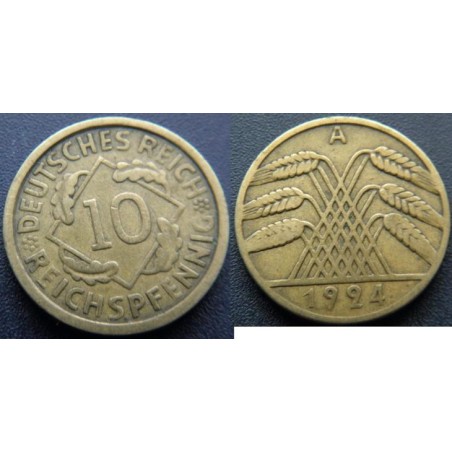 Německo Výmarsko 10 Pfennig 1924A XF č27063