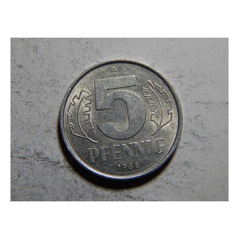 Německo DDR 5 Pfennig 1968 A XF č32538 Německo DDR 5 Pfennig 1968 A XF č32538