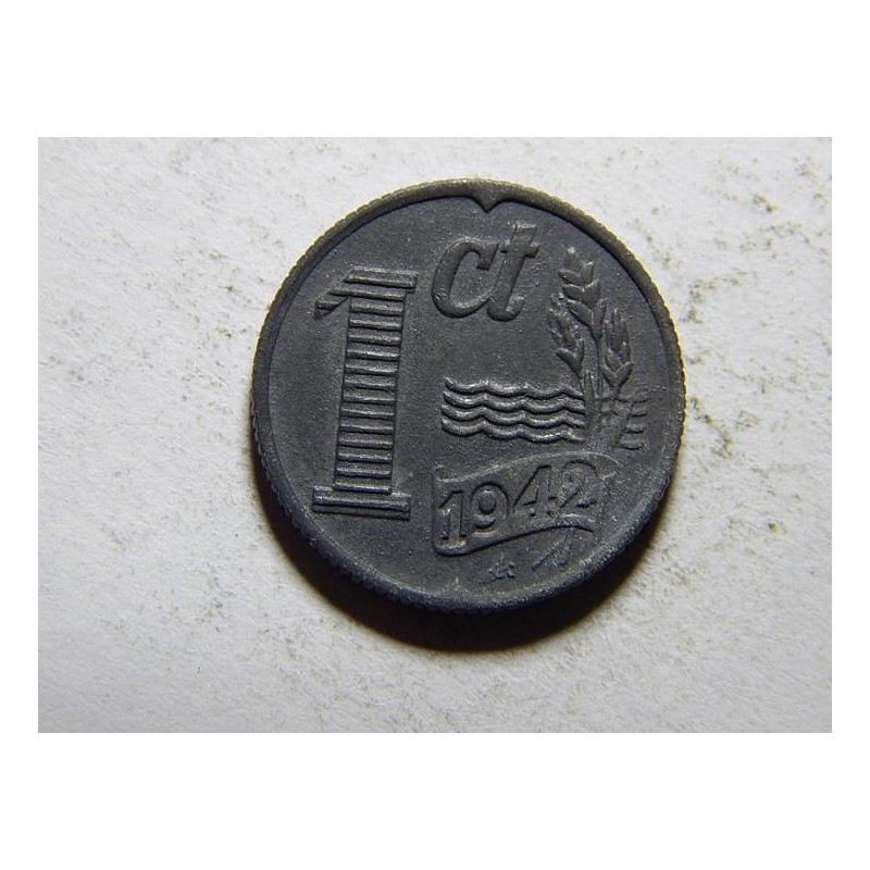 Nizozemí 1 Cent 1942 Zn XF č10038 Nizozemí 1 Cent 1942 Zn XF č10038