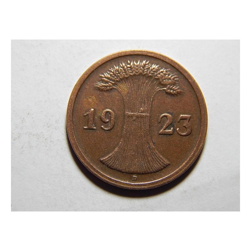 Německo Výmarsko 2 Rentenpfenig 1923 D R XF č29806 Německo Výmarsko 2 Rentenpfenig 1923 D R XF č29806