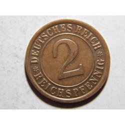Německo Výmarsko 2 Reichspfenig 1925 A XF-UNC č29480