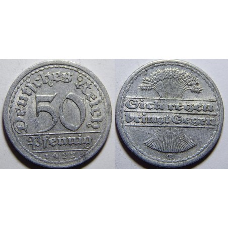 Německo Výmarsko 50 Pfennig 1922E XF č30731
