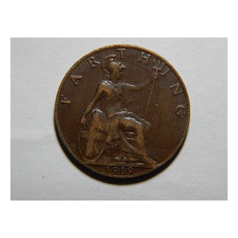 Anglie 1 Farthing 1919 XF č05910 Anglie 1 Farthing 1919 XF č05910