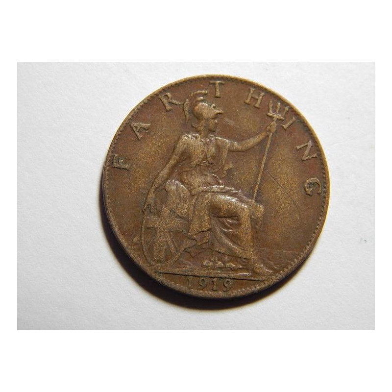 Anglie 1 Farthing 1919 XF č05850 Anglie 1 Farthing 1919 XF č05850