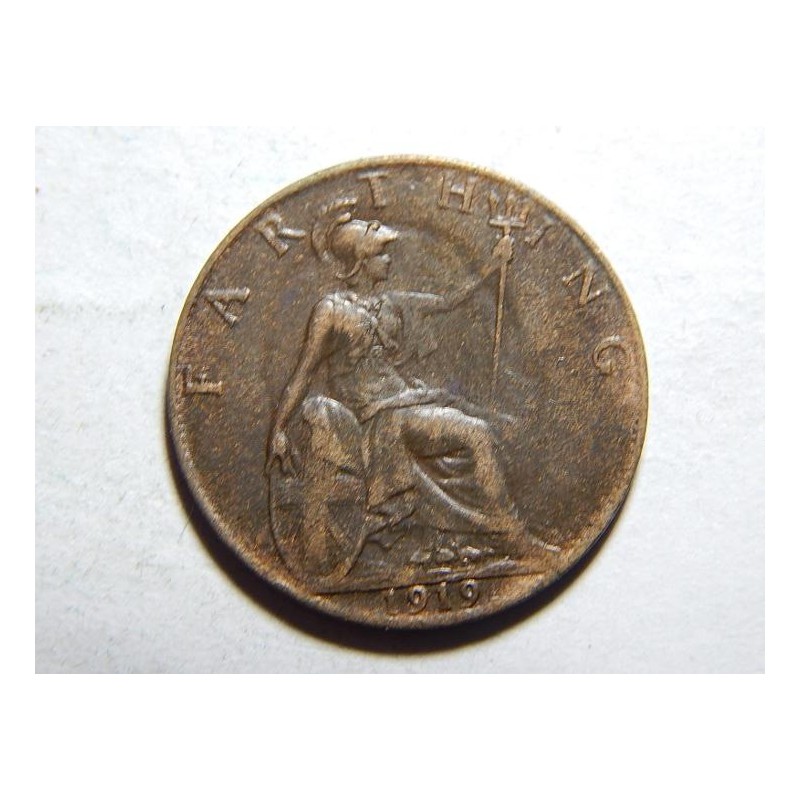 Anglie 1 Farthing 1919 VF-XF č05971 Anglie 1 Farthing 1919 VF-XF č05971