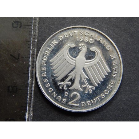 Německo BRD 2 Mark 1980 D PROOF č11107 