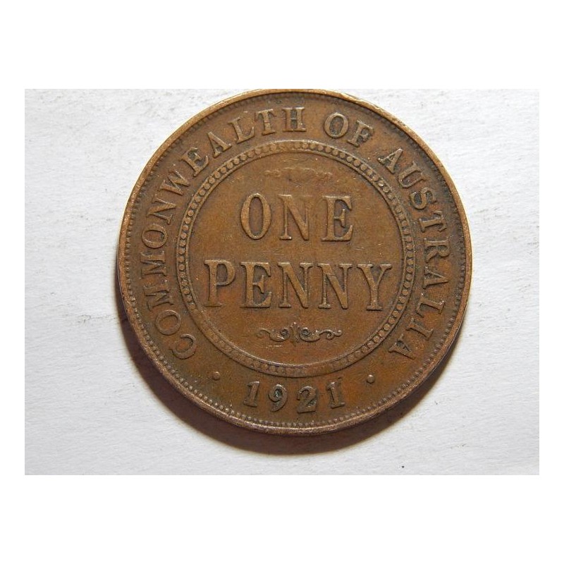 Austrálie 1 Penny 1921 XF č38006 Austrálie 1 Penny 1921 XF č38006