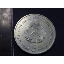 Německo DDR 5 Mark 1988 A lokomotiva „Saxonia“ BU č21646