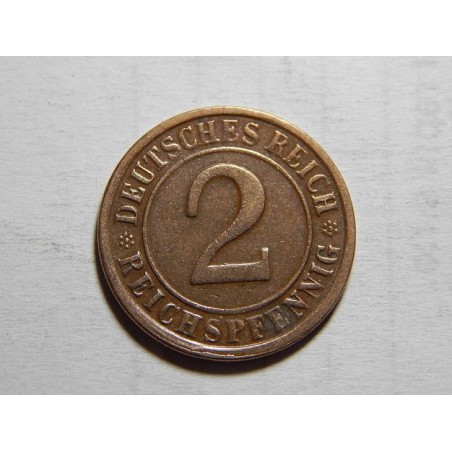 Německo Výmarsko 2 Reichspfennig 1924 G XF č05756