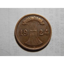 Německo Výmarsko 2 Reichspfennig 1924 G XF č05756