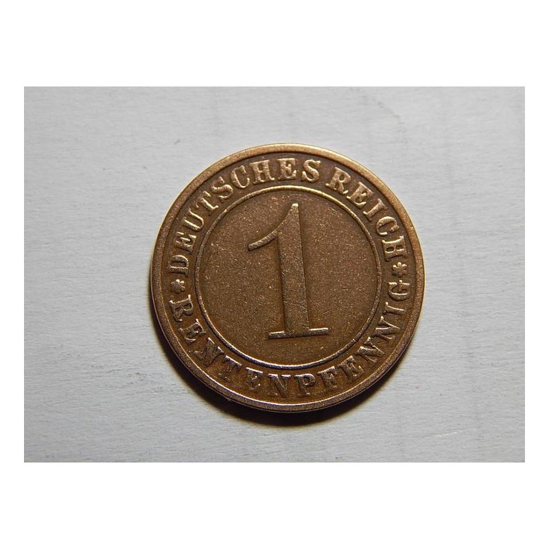 Německo Výmarsko 1 Rentenfennig 1924 A VF-XF č05681 Německo Výmarsko 1 Rentenfennig 1924 A VF-XF č05681