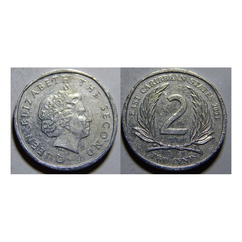 Karibik 2 Cents 2004 VF-XF č31940 Karibik 2 Cents 2004 VF-XF č31940