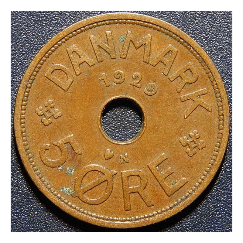 Dánsko 5 Ore 1929 N, GJ r XF č28839 Dánsko 5 Ore 1929 N, GJ r XF č28839