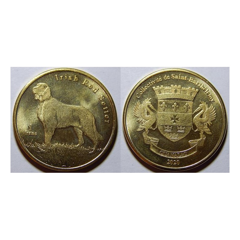 Svatý Barthelemy 1 Franc 2020 Irish Setter UNC č27416 Svatý Barthelemy 1 Franc 2020 Irish Setter UNC č27416