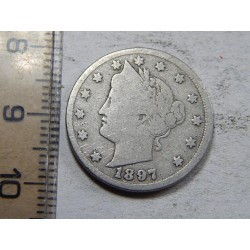 USA 5 Cents 1897 VF č56781 