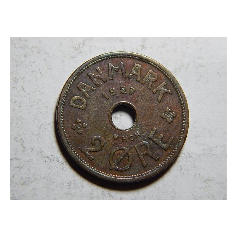 Dánsko 2 Ore 1927 HCN, GJ VF-XF č24259 Dánsko 2 Ore 1927 HCN, GJ VF-XF č24259
