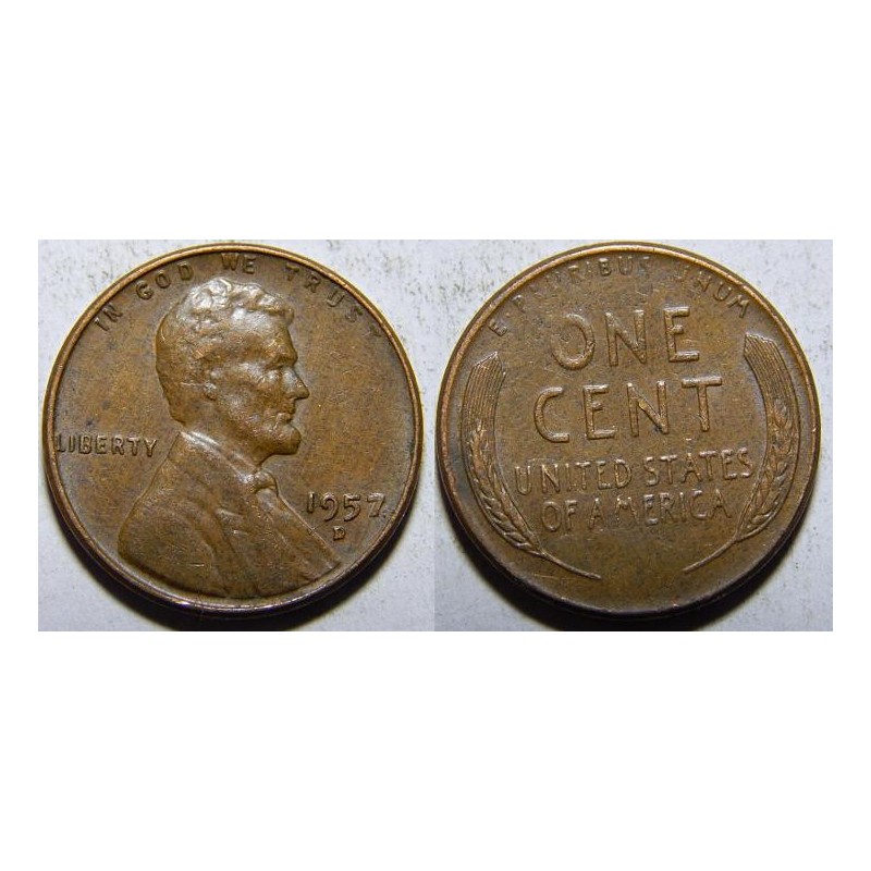 USA 1 Cent 1957D XF č11916 USA 1 Cent 1957D XF č11916