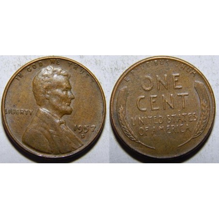 USA 1 Cent 1957D XF č11916